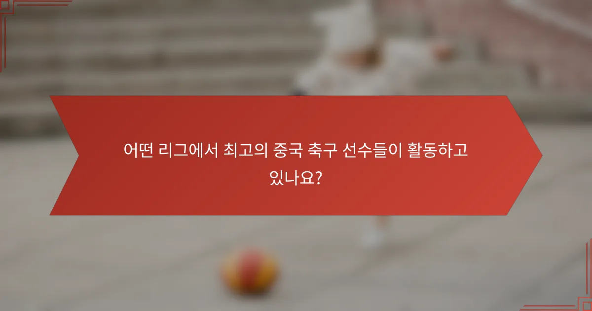 어떤 리그에서 최고의 중국 축구 선수들이 활동하고 있나요?
