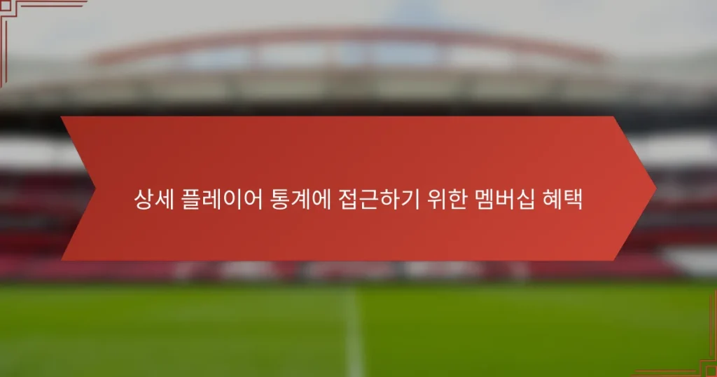 상세 플레이어 통계에 접근하기 위한 멤버십 혜택