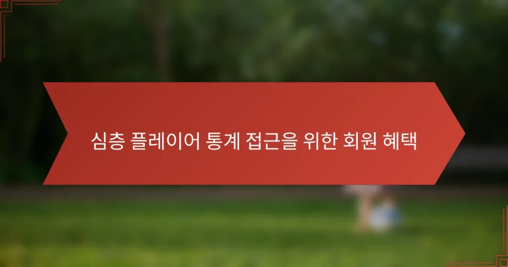 심층 플레이어 통계 접근을 위한 회원 혜택