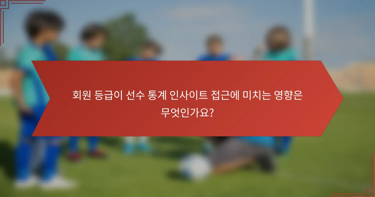 회원 등급이 선수 통계 인사이트 접근에 미치는 영향은 무엇인가요?
