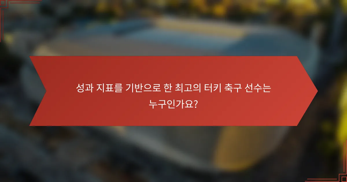 성과 지표를 기반으로 한 최고의 터키 축구 선수는 누구인가요?